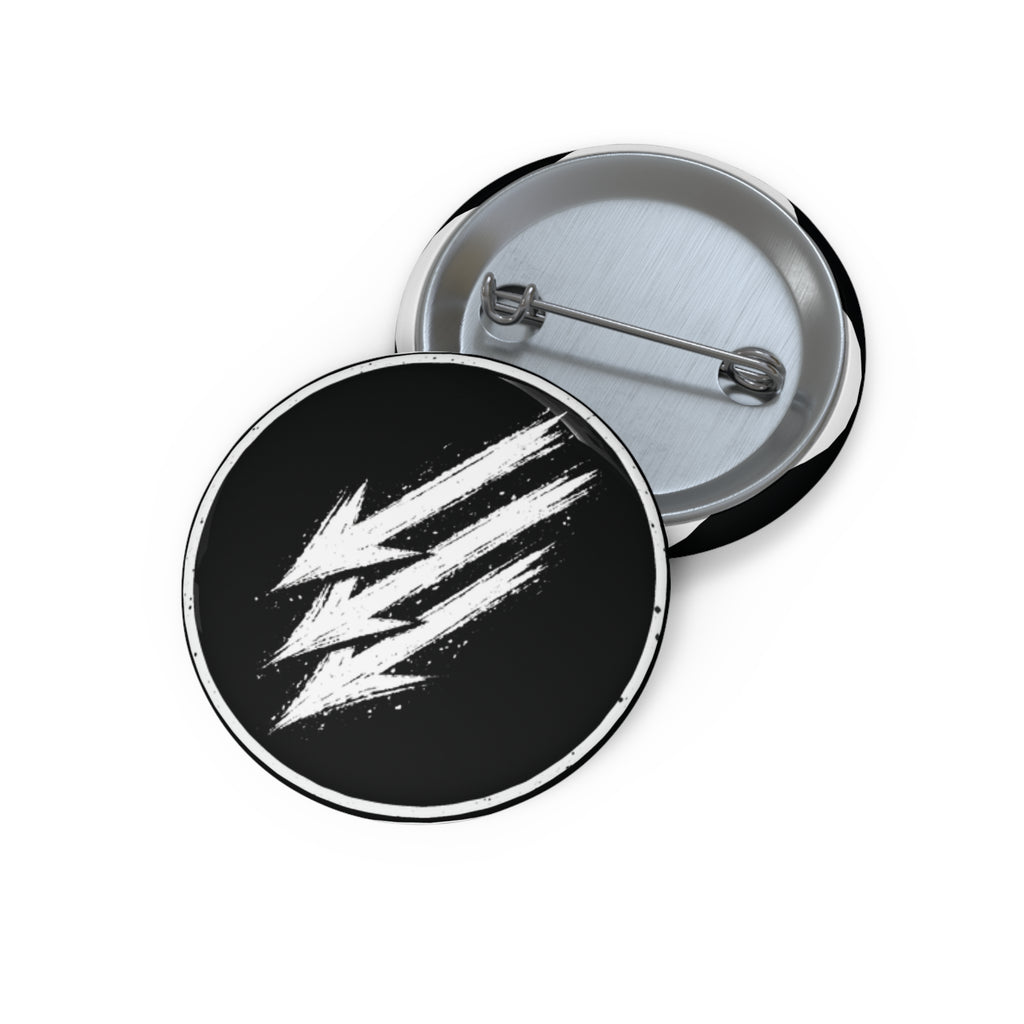 Claw Mark Pin Button — Black Grunge Badge