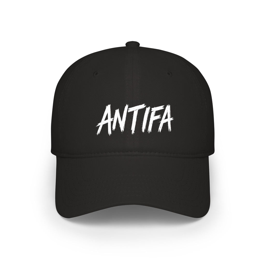 Antifa Low Profile Baseball Cap — Black Script Political Hat