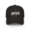 Antifa Low Profile Baseball Cap — Black Script Political Hat