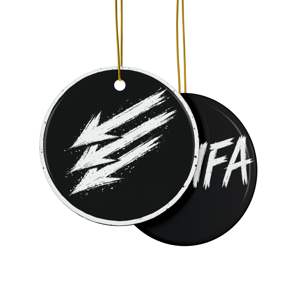Antifa Ceramic Ornament — Double-Sided Political Holiday Decoration