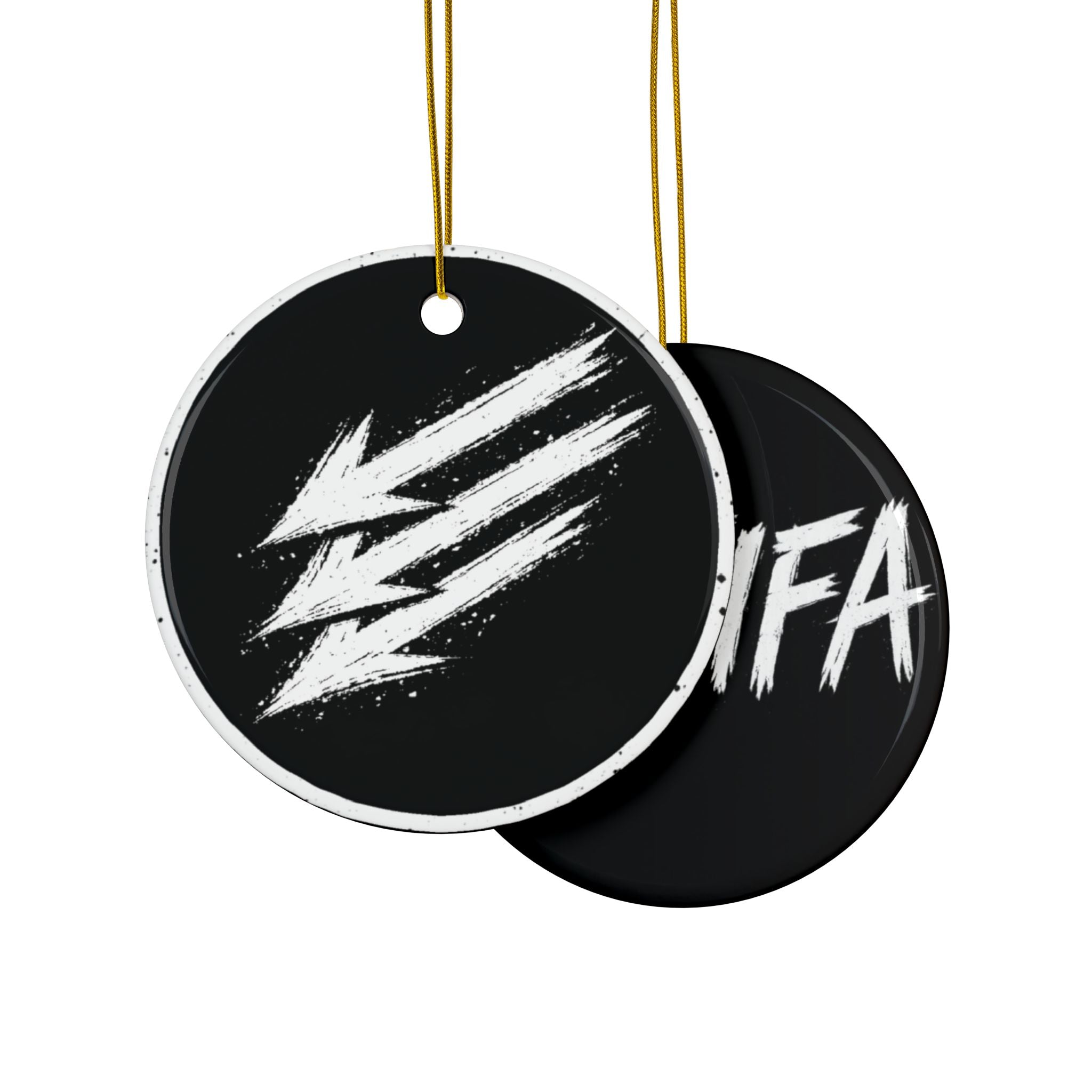 Antifa Ceramic Ornament — Double-Sided Political Holiday Decoration