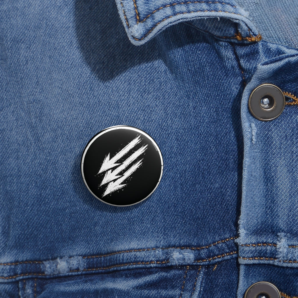 Claw Mark Pin Button — Black Grunge Badge