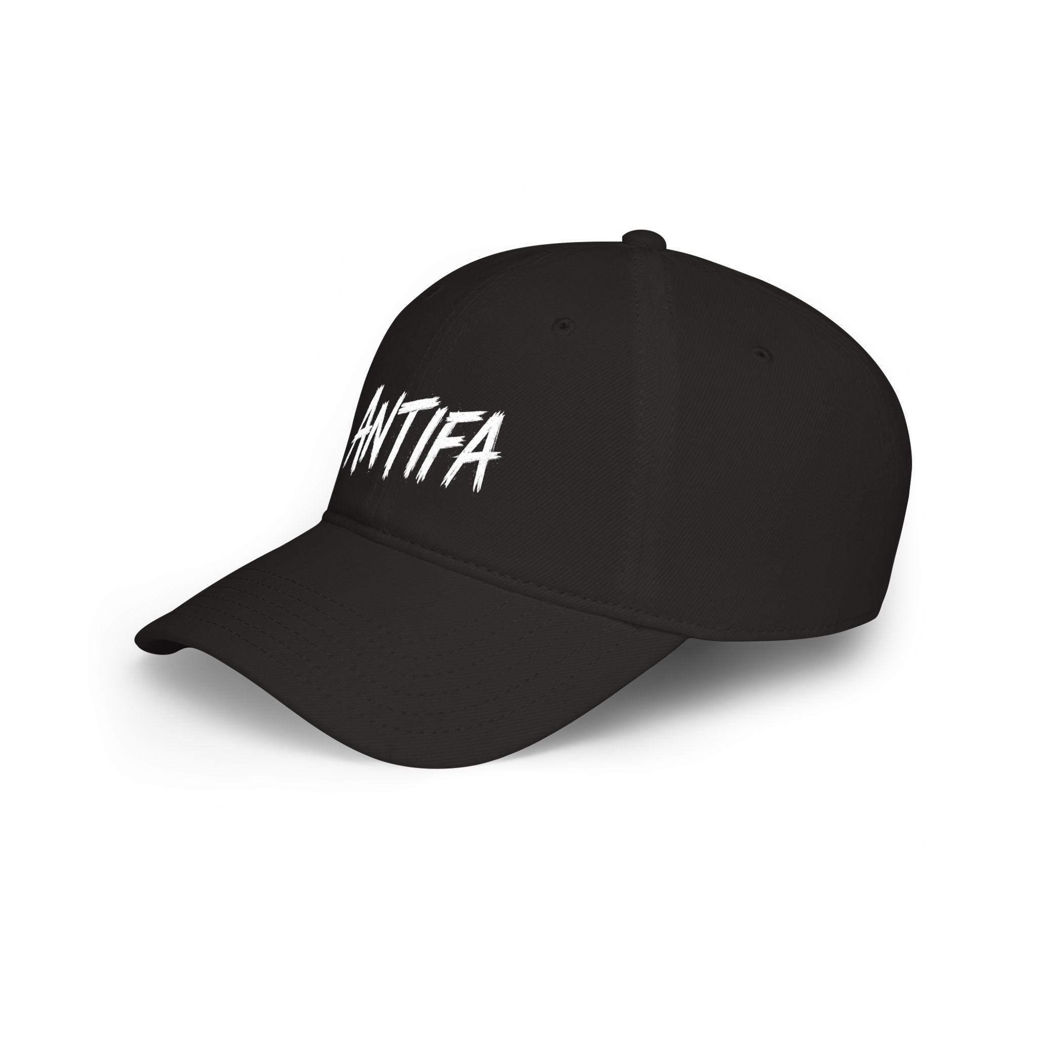 Antifa Low Profile Baseball Cap — Black Script Political Hat