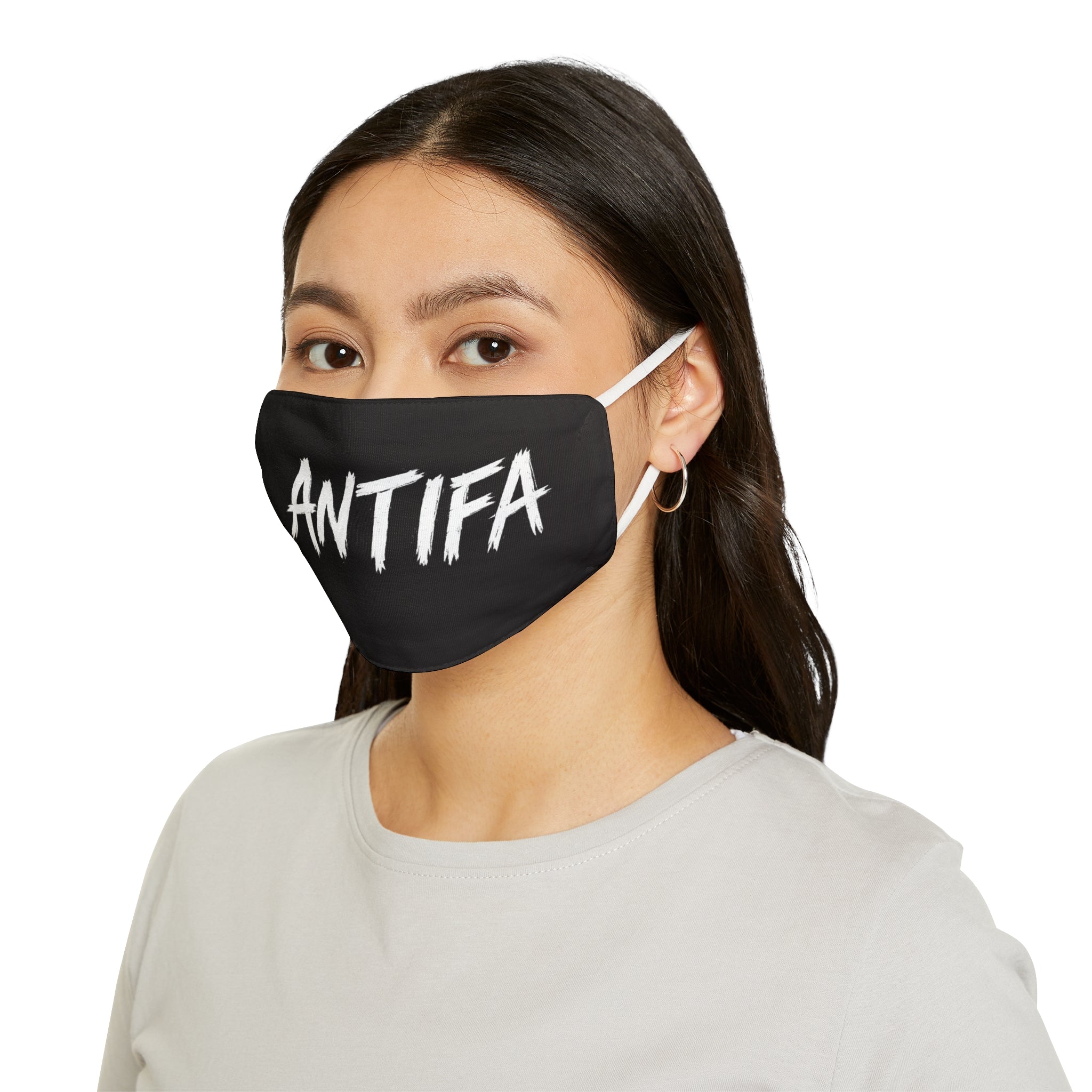 Face Mask — "ANTIFA" Black Polyester Snug-Fit Adjustable Mask