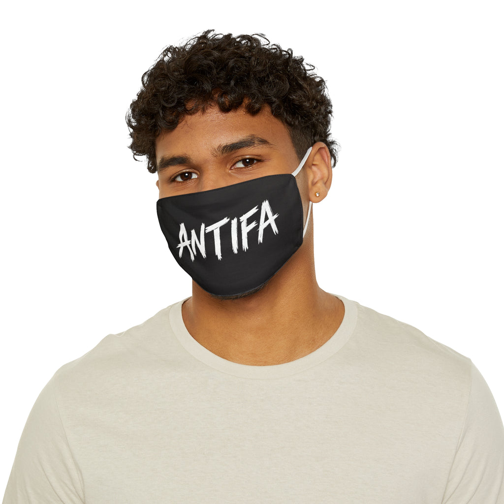Face Mask — "ANTIFA" Black Polyester Snug-Fit Adjustable Mask