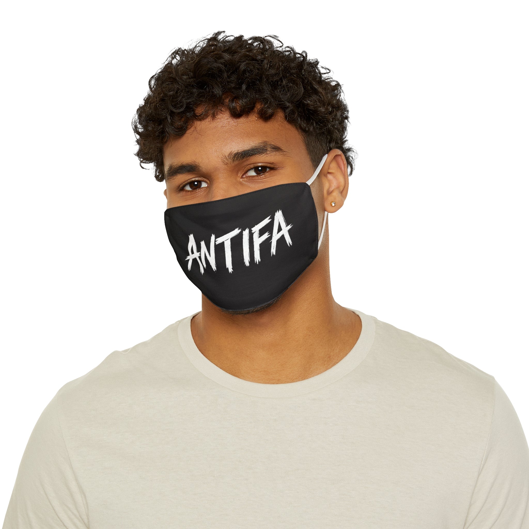 Face Mask — "ANTIFA" Black Polyester Snug-Fit Adjustable Mask