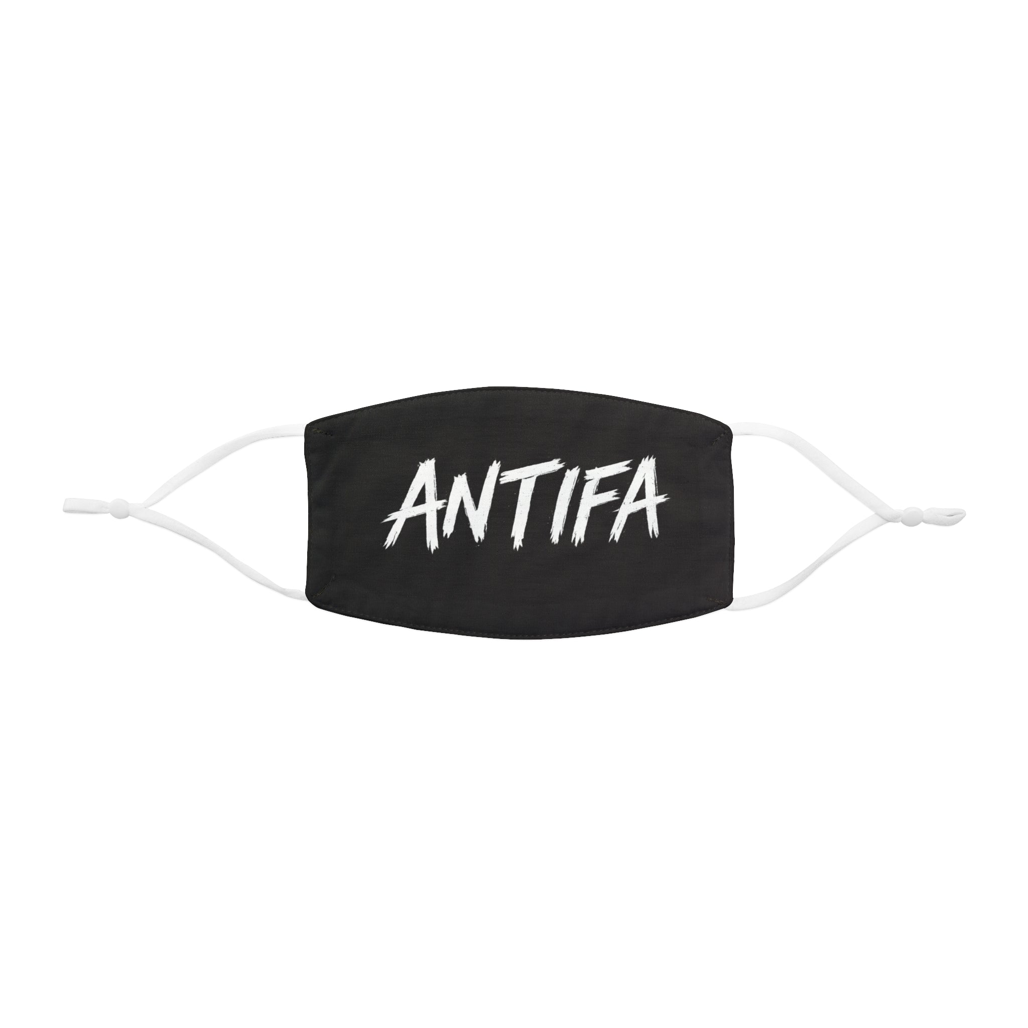Face Mask — "ANTIFA" Black Polyester Snug-Fit Adjustable Mask