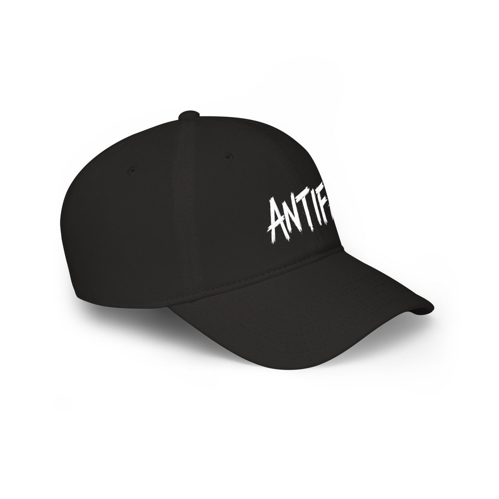 Antifa Low Profile Baseball Cap — Black Script Political Hat